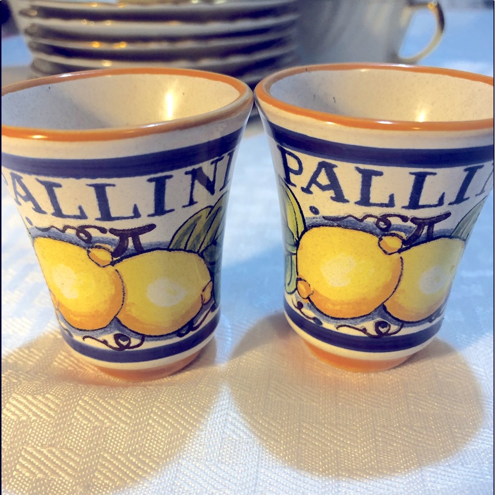 Pallini LIMONCELLO Deruta Lemon Shot Glass Italy